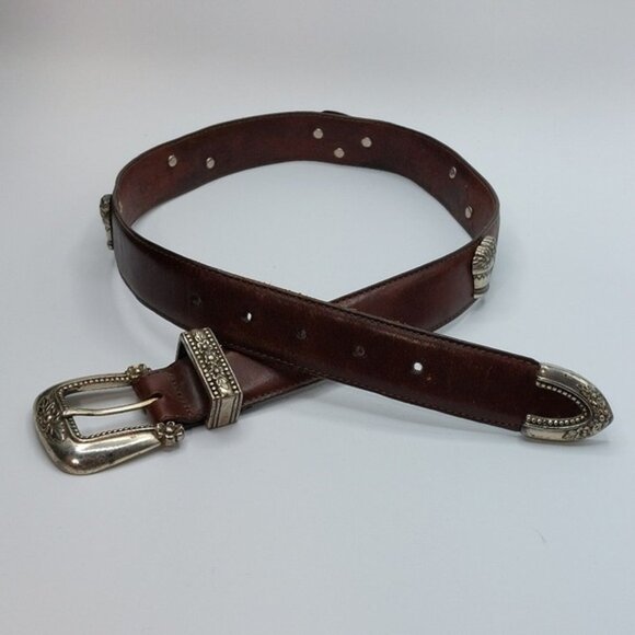 Vintage USA Made Talbots Garden Charms Genuine Leather Waist Belt Size S - Picture 4 of 9